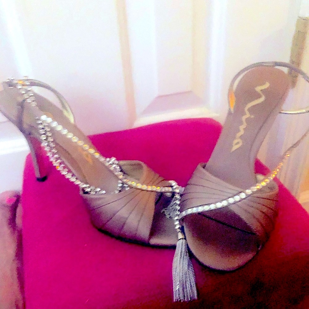 Nina strappy rhinestone heels